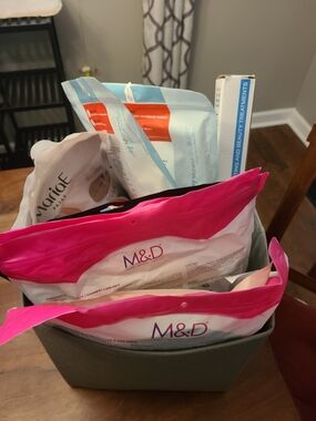 M&D Pink and White Reusable Cosmetic Pouches